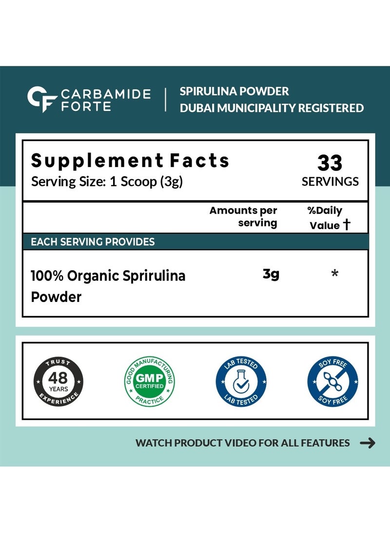 Carbamide Forte 100% ORGANIC SPIRULINA POWDER FOR MEN & WOMEN - Image 2