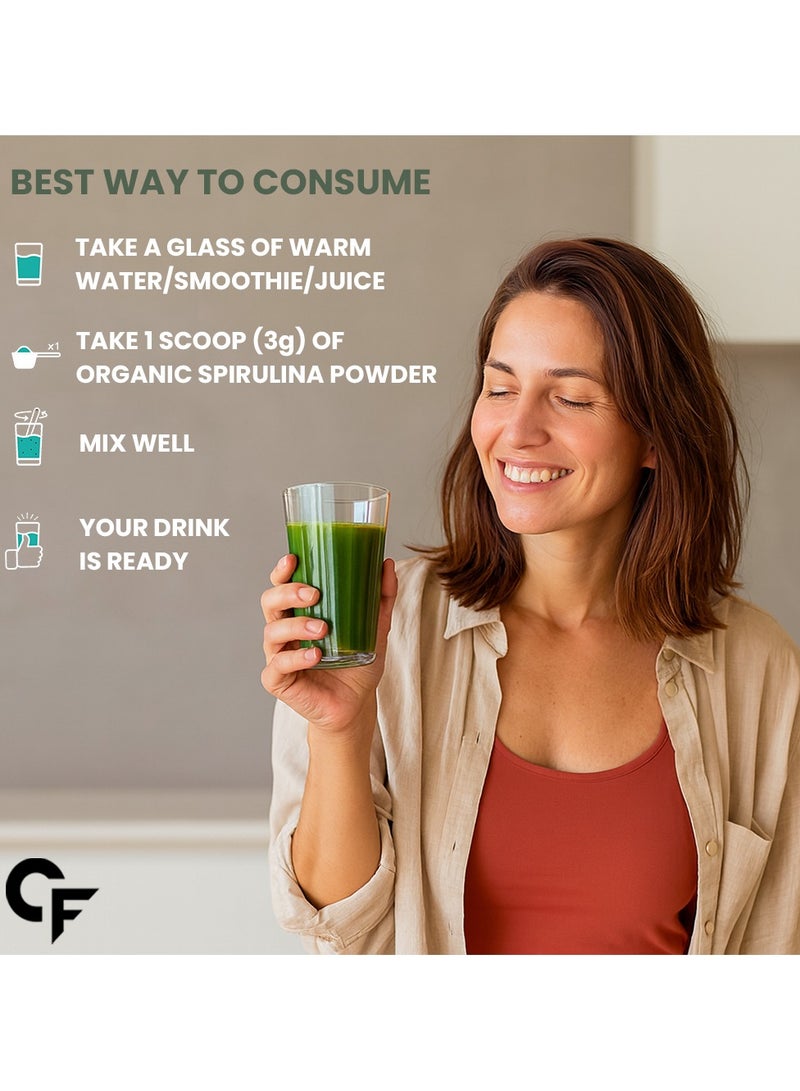 Carbamide Forte 100% ORGANIC SPIRULINA POWDER FOR MEN & WOMEN - Image 3