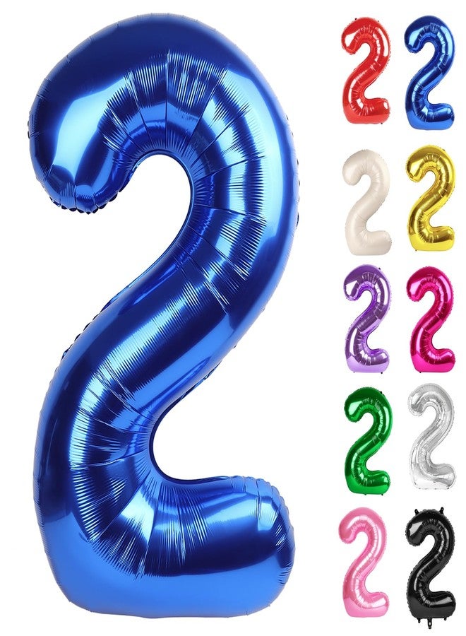 IWERP Navy Blue Number 2 Balloon 40 Inch, 2 Balloon Number, 2nd Birthday Decorations for Baby Girls Boys Toddlers - Image 1