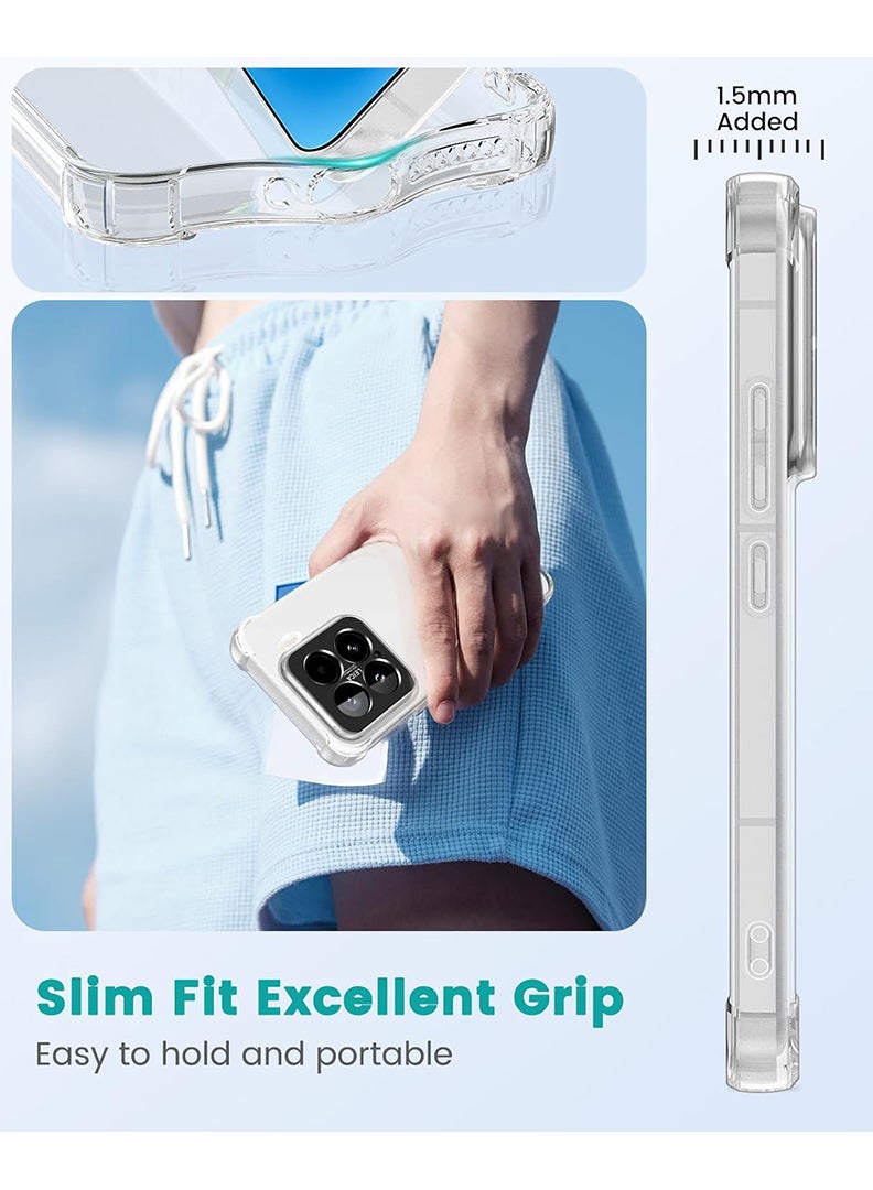 Xiaomi 15 2025 Clear Case, Shock-Absorption TPU Cell Phone Cover with Reinforced Corners, Soft Flexible & Crystal Clear Protective Bumper Case