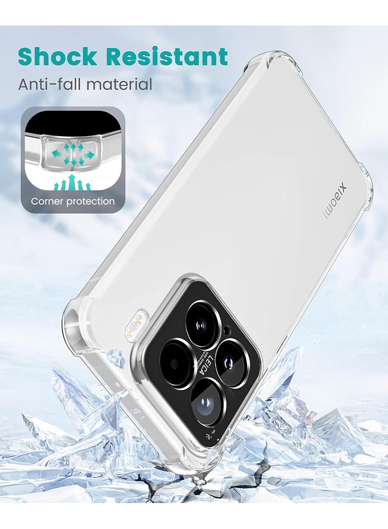 Xiaomi 15 2025 Clear Case, Shock-Absorption TPU Cell Phone Cover with Reinforced Corners, Soft Flexible & Crystal Clear Protective Bumper Case