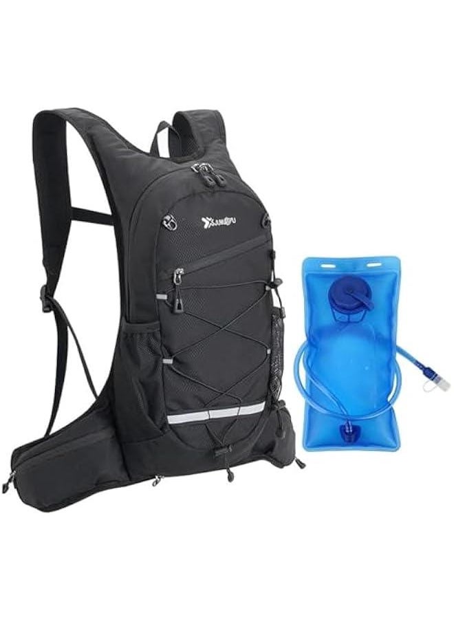 HOOKOR Hydration Backpack Cycling Water Rucksack Climbing Daypack with Water Bladder 2L Outdoor Sports Breathable Ultralight Bicycle Running Vest Bag Tactical Backpack for Hiking Marathon  - Image 1