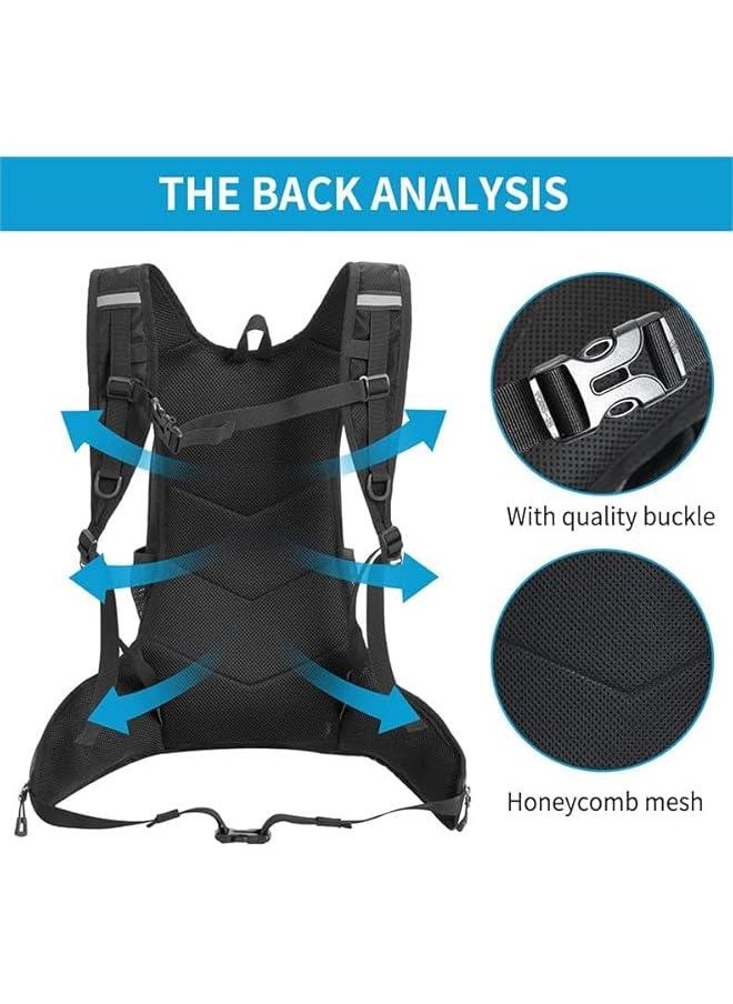 HOOKOR Hydration Backpack Cycling Water Rucksack Climbing Daypack with Water Bladder 2L Outdoor Sports Breathable Ultralight Bicycle Running Vest Bag Tactical Backpack for Hiking Marathon  - Image 5