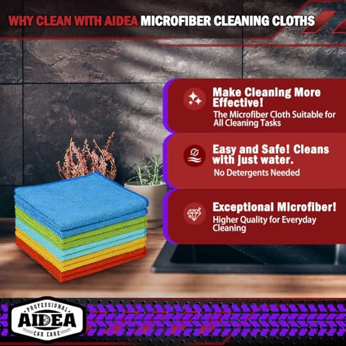 AIDEA Microfiber Cleaning Cloth 20PK Microfiber Towels for Cars Dusting Cloth Cleaning Rags for SUVs House Kitchen Window Workshops Cleaning Supplies 1212 - Image 3
