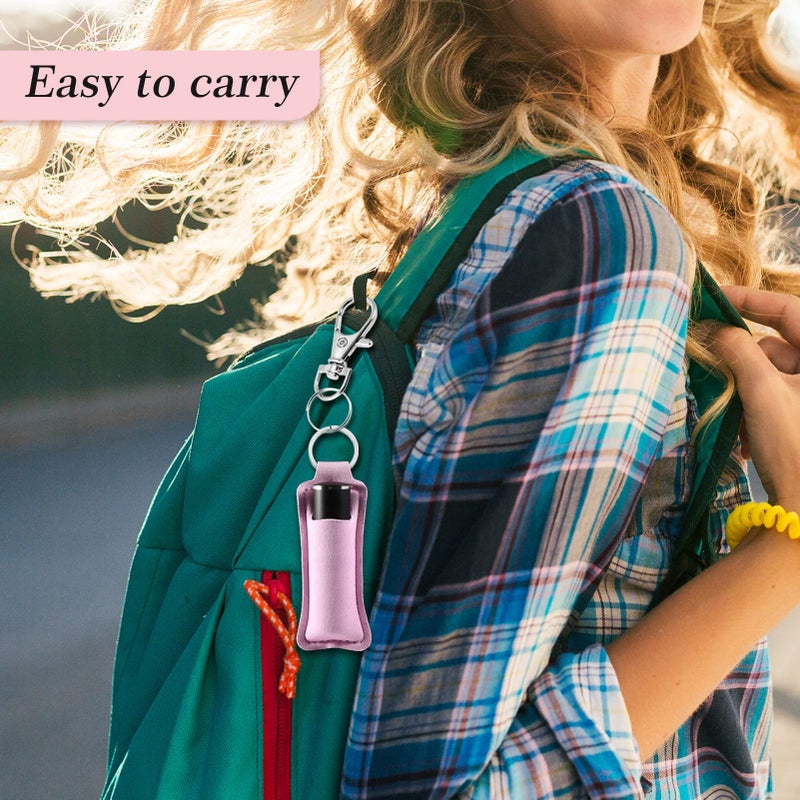 Bysiter Chapstick Holder Lip Balm Sleeves Pouch Portable Lipstick Lip Gloss Holder Bags With Clip for Women (Green Black etc 10) - Image 2