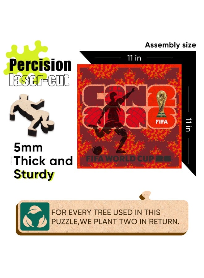 FIFA World Cup FIFA Official Licensed World Cup 2026 Canada Red Football Wooden Jigsaw Puzzle 200 Pieces - Image 4