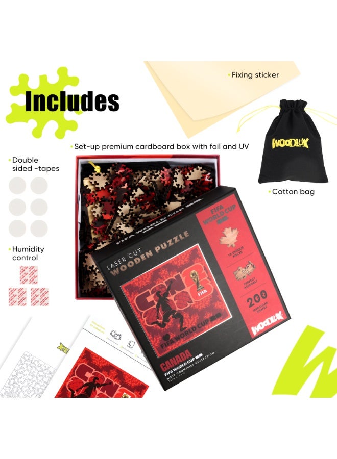 FIFA World Cup FIFA Official Licensed World Cup 2026 Canada Red Football Wooden Jigsaw Puzzle 200 Pieces - Image 5