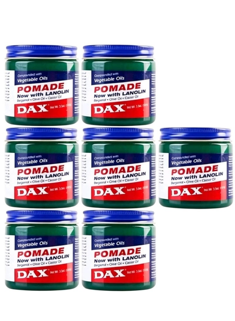 7 Pieces VVegetable Oils And Lanolin Organic Hair Pomade 100 Grams