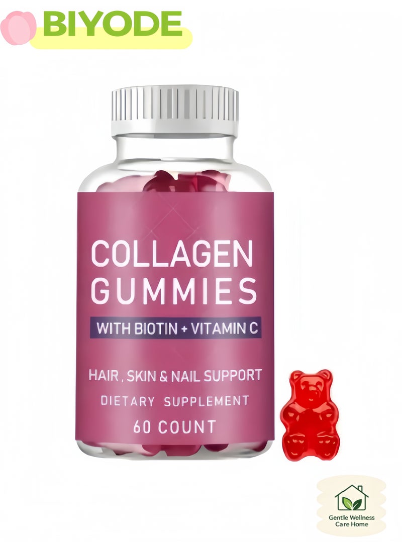 BIYODE Collagen Beauty Gummies: Our chewy, delicious formula combines Collagen, Biotin, and Vitamin C to nurture shiny hair, bouncy skin, and strong nails — plus, it supports muscle, bone, and joint health. - Image 1