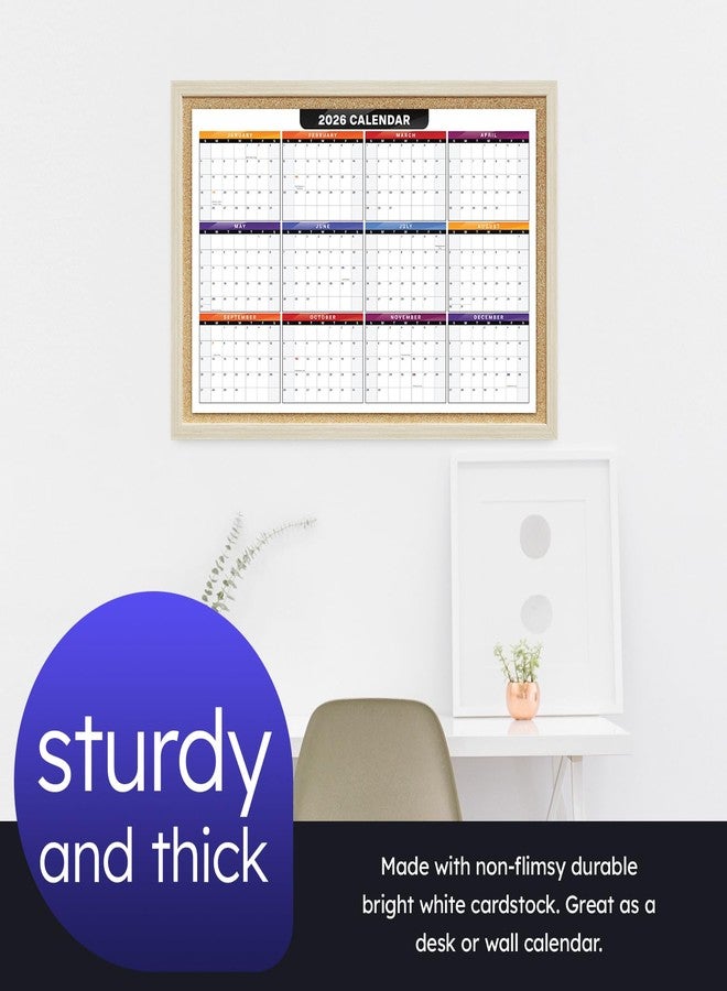 S Superfine Printing 2026 Full Desk Calendar - 11 x 17” Large Size 12 Month Wall Planner for Office and Homes - 2 Sided Vertical and Horizontal Reversible - Printed on Thick & Durable 80lb Cardstock (216 gsm) - 2 Per Pack - Image 4