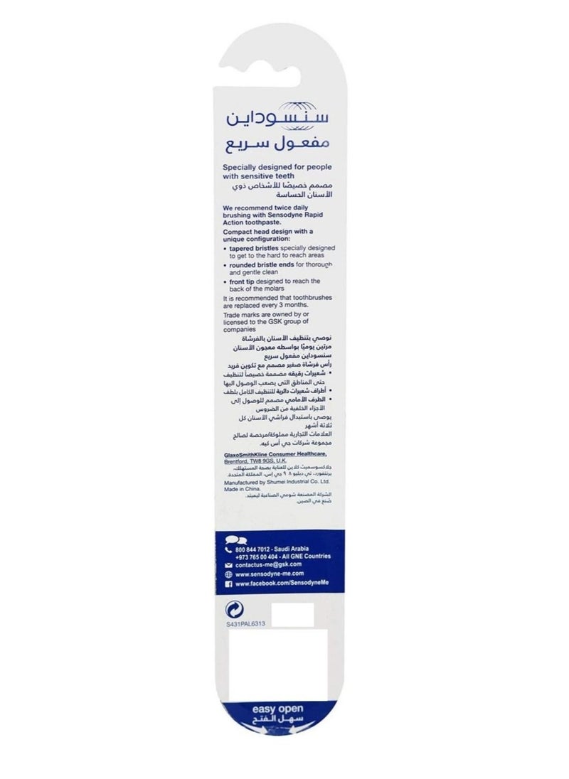 Sensodyne Sensodyne ToothbrUSh For Sensitive Teeth Rapid Action BrUSh With Soft Bristles Multi Colour  - Image 3