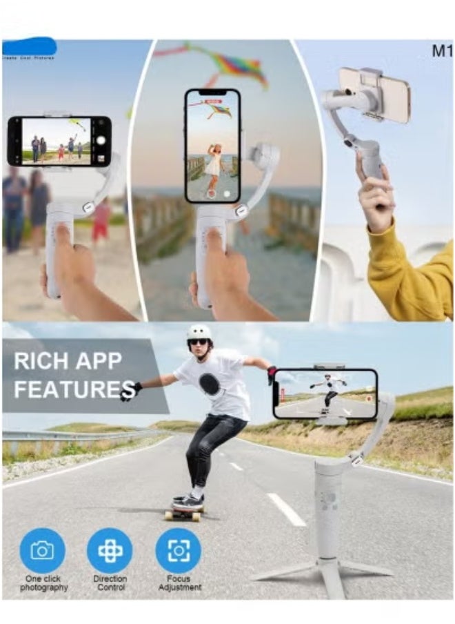 Coopic M1 3-Axis Foldable & Pocket Size Smartphone Gimbal Stabilizer – Anti-Shake Handheld Vlogging Stabilizer with Face Tracking, Bluetooth Remote Control & Tripod Support – Compatible with iPhone & Android | Ideal for YouTube, TikTok, Reels, Travel, and Social Media Video Recording  - Image 3