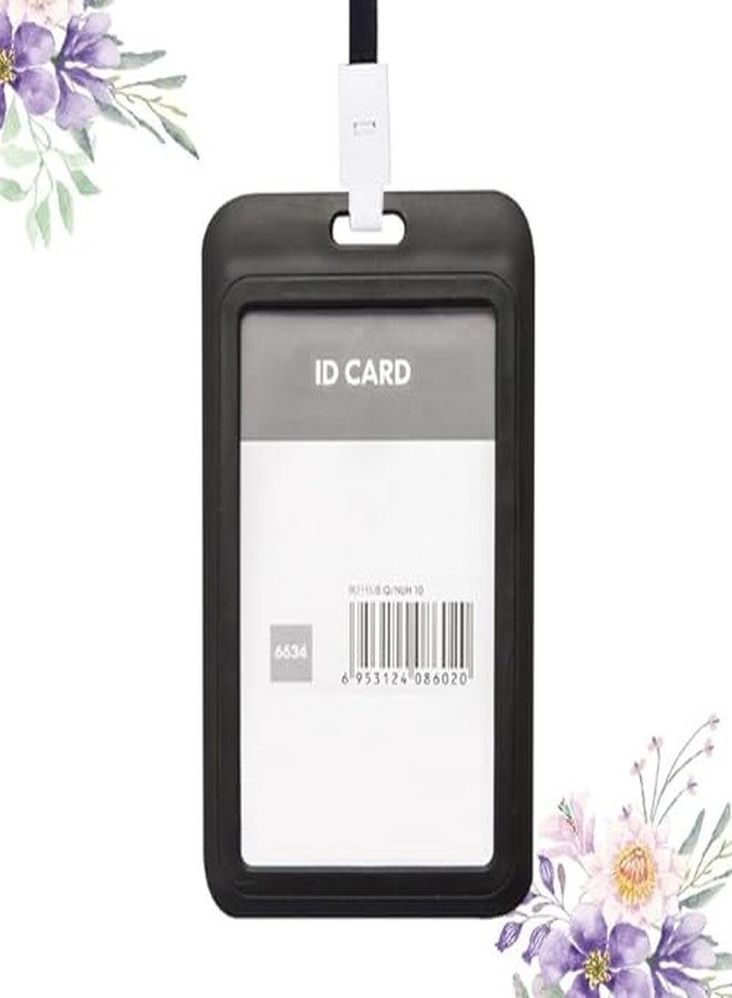 GLUN® Black Plastic ID Card Holder Case, Vertical, Double Sides Visible, Unisex ID Card Holder Case for Office, School and Colleges Pack of 20 - Image 3