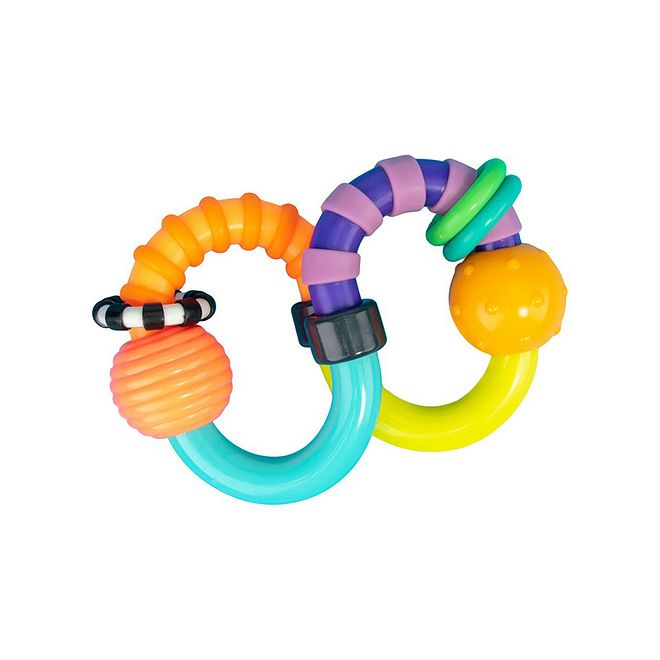 Sassy Twist-A-Roo Rattle Toy for Babies 3 Months+, Textured and Flexible, Bright Colors, 11x5x20.5 cm - Image 2