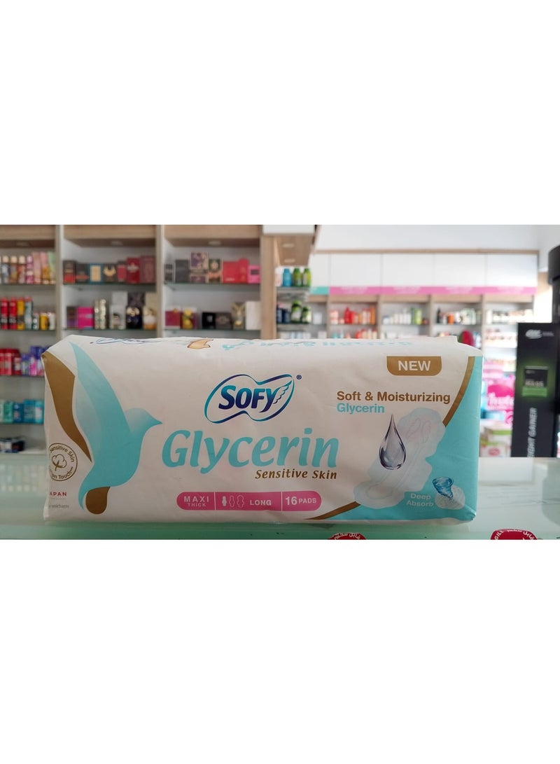 Sofy Glycerin Sensitive Maxi Thick Long 16 Pads - Image 1