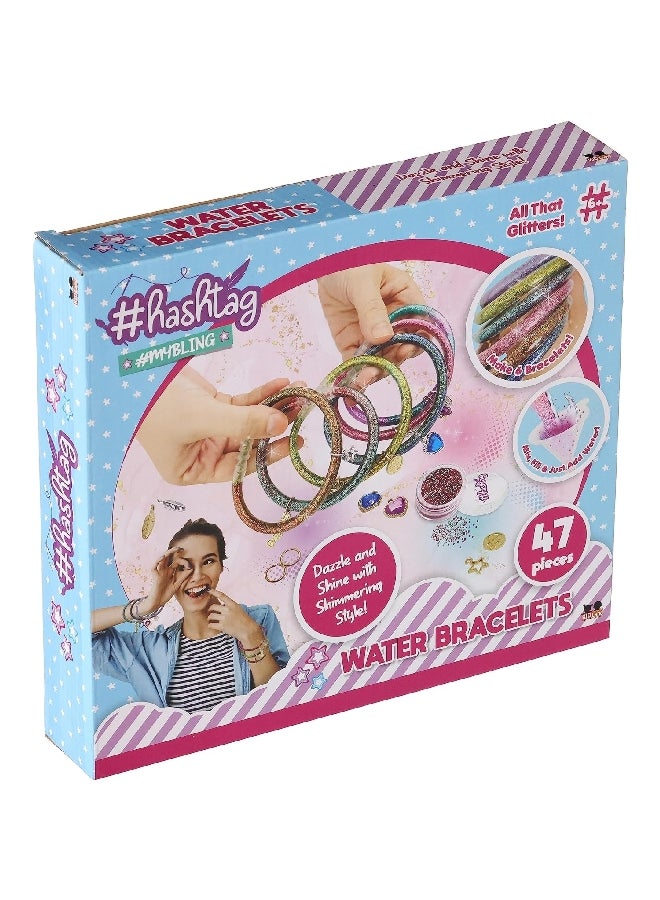هاشتاج مجموعة أساور الماء متعددة الألوان المكونة من 47 قطعة بأبعاد 5.2 × 24 × 27.1 سم، HTMB2104 - Image 2