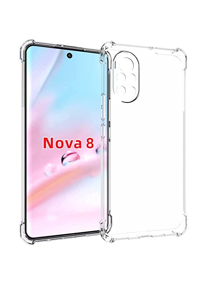 vesus USTIYA for Huawei Nova 8 Case Clear TPU Four Corners Cover Transparent Soft funda 