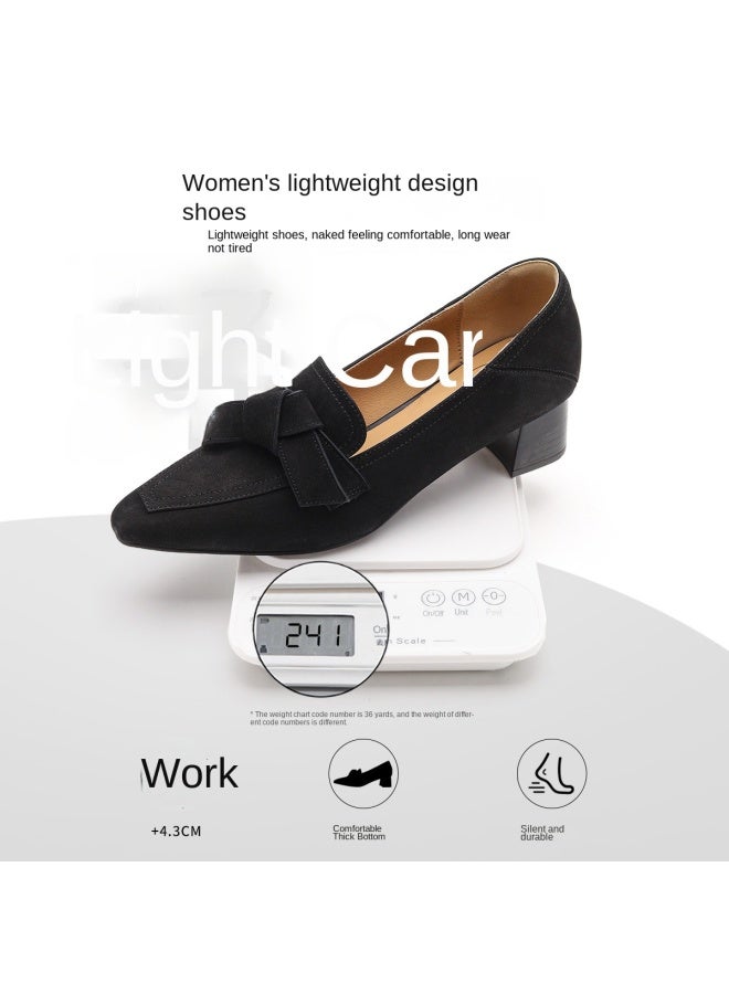 SAFIYA Lamb Skin Saturday Women's Loafers 2025 Spring/autumn Chunky Heel Pointed Toe Fashionable Dress Flats For Women - Image 5