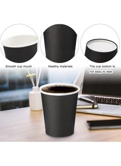 QUALITY Paper Cups 100 Pieces Black, 8 Oz Coffee Paper Cups, Disposable Water Paper Cups, Tea Cups  - Image 3