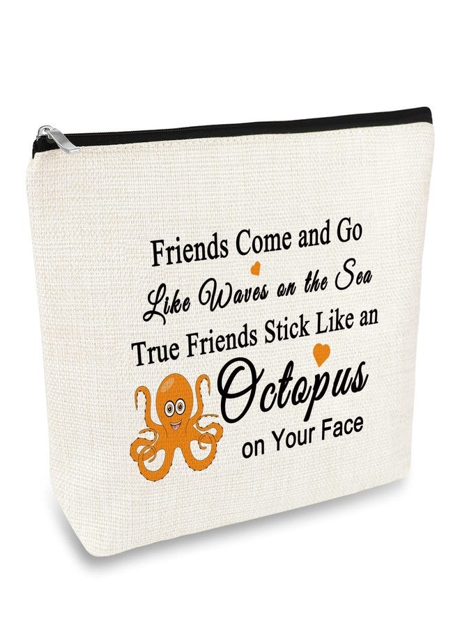 حقيبة مكياج للصداقة، هدية مميزة ومضحكة لأفضل صديقة، هدية لمحبي الأخطبوط للأخت، حقيبة مستحضرات تجميل للسفر، هدية للصداقة عن بُعد، هدية عيد ميلاد أو تخرج لأفضل صديقة وأخت - Image 1