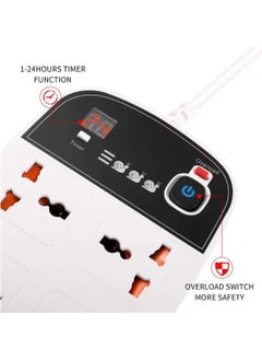 Pama BKL-888 Universal Extension Cord With 4 Universal Sockets, 2 USB ports,  2 PD Ports and 2 Meter Multicolour  - Image 3