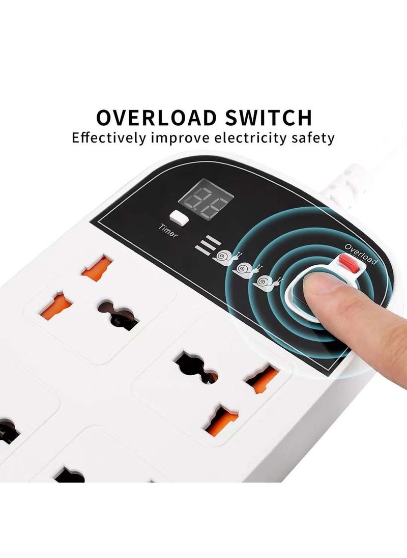 Pama BKL-888 Universal Extension Cord With 4 Universal Sockets, 2 USB ports,  2 PD Ports and 2 Meter Multicolour  - Image 4