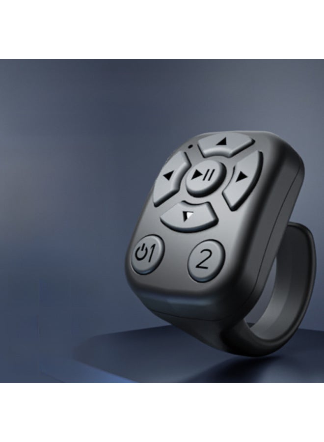 J6 Multi-function Ring Remote Control TikTok Flip Remote Photo Recording Video Ring 7 Key Bluetooth Controller-Color:J6 Fingertip Remote Control White (chinese Box) - Image 2