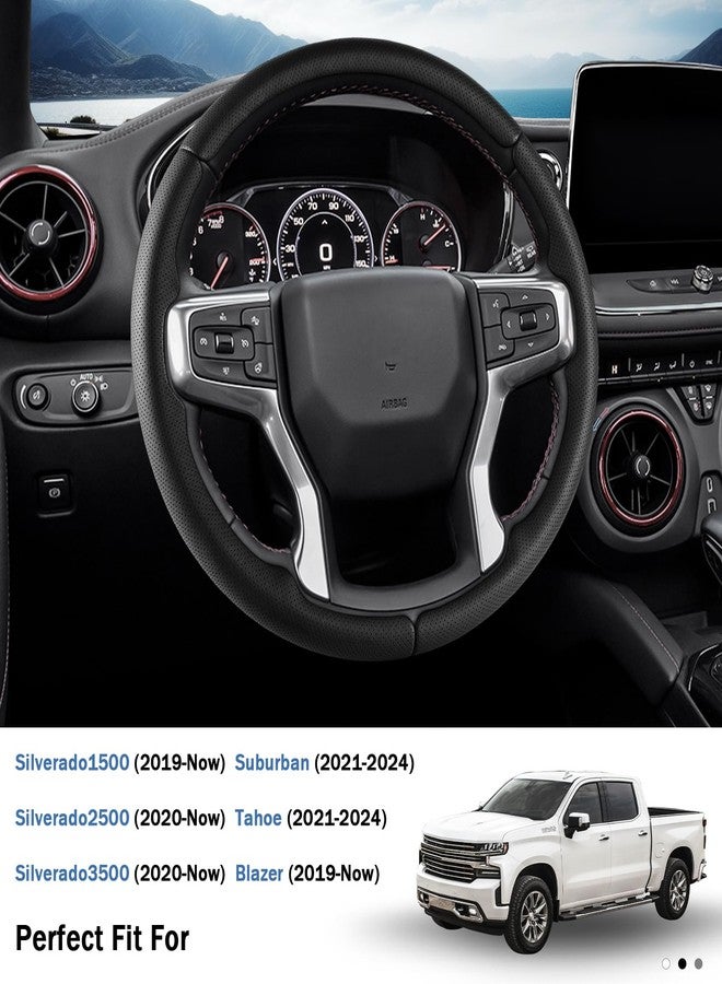 Aotoyou Steering Wheel Cover for Chevy Silverado 1500 2019-Present/ 2500 3500 2020-Present/Blazer 2019-Present (Gasoline Models)/ Suburban Tahoe 2021-2024, Car Steering Wheel Cover Accessories for Chevrolet - Image 3