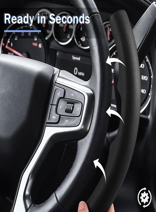 Aotoyou Steering Wheel Cover for Chevy Silverado 1500 2019-Present/ 2500 3500 2020-Present/Blazer 2019-Present (Gasoline Models)/ Suburban Tahoe 2021-2024, Car Steering Wheel Cover Accessories for Chevrolet - Image 4