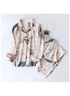Generic 2 Pieces Women Pajama Set Long Sleeve Sleepwear Nightwear For Ladies Soft Loungewear  - Image 1