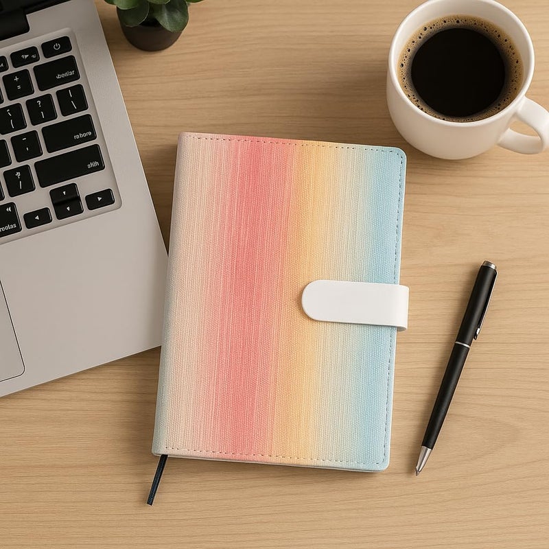 Schmick A5 Journal Notebook Diary for Men Women | Office Journal Diary Notebook with Magnetic Flip Lock and Mobile Holder Pocket (200 Ruled Pages, 6 x 8.5 Inches, 80 GSM) (Rainbow) - Image 5