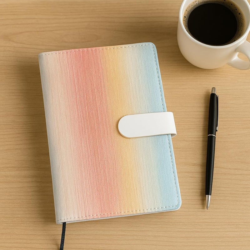 Schmick A5 Journal Notebook Diary for Men Women | Office Journal Diary Notebook with Magnetic Flip Lock and Mobile Holder Pocket (200 Ruled Pages, 6 x 8.5 Inches, 80 GSM) (Rainbow) - Image 1
