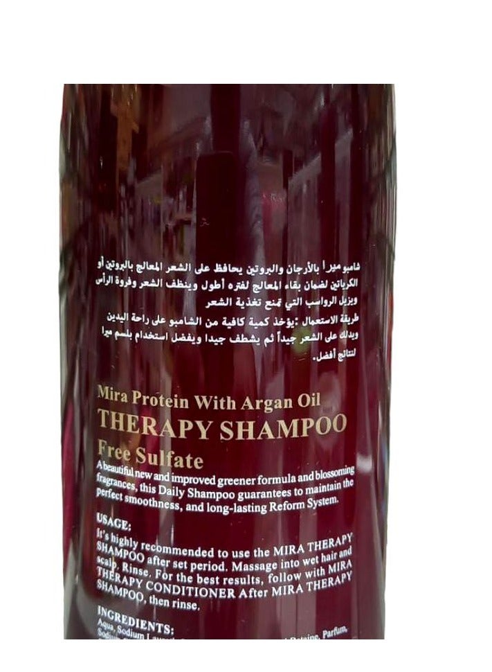 Mira Shampoo With Protein And Argan Oil Free Of Sulfates Preserves Hair Treated With Protein Or Creatine To Ensure That The Treatment Iasts For a Longer Period 500 ml - Image 2