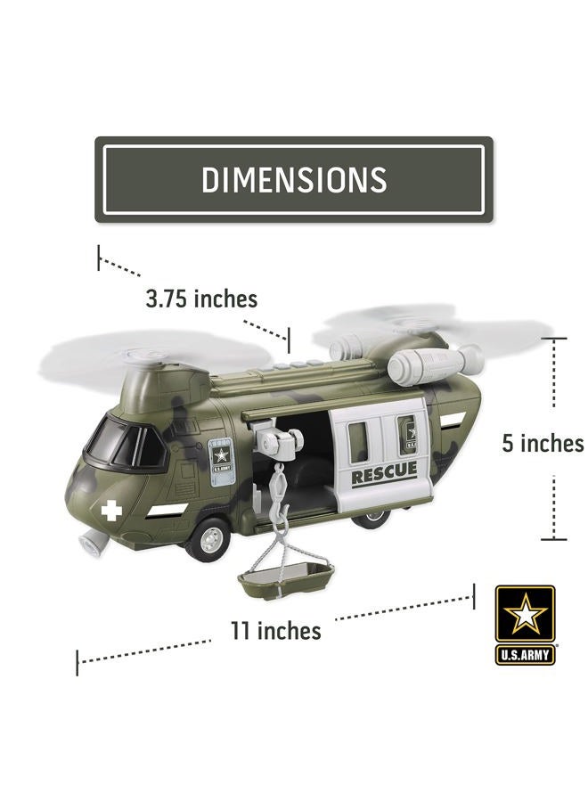 Lollipop US Army Helicopter Toy, Military Rescue Copter w/ Lights, Sound & Accessories, Soldier Transport Aircraft Model, 3+ - Image 4