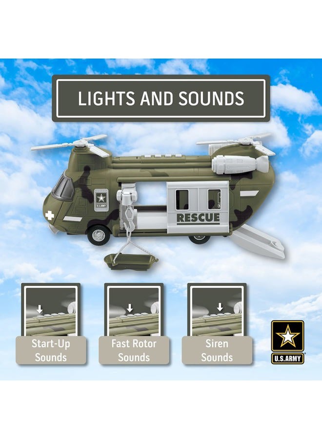 Lollipop US Army Helicopter Toy, Military Rescue Copter w/ Lights, Sound & Accessories, Soldier Transport Aircraft Model, 3+ - Image 2