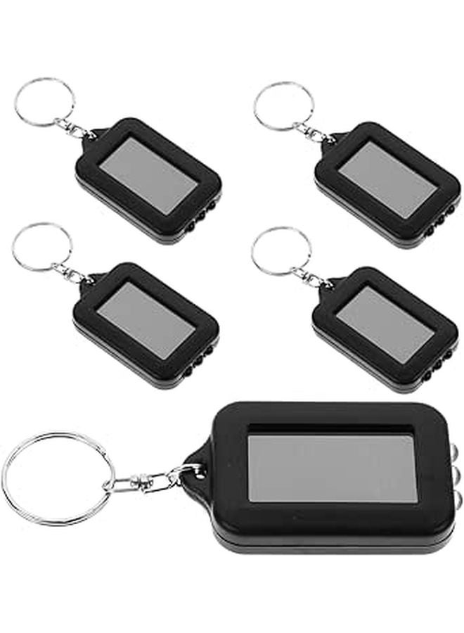 Solar Powered LED Keychain Flashlight 5 Pack Portable Camping Gear Must Have - Image 1
