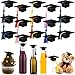 Qunclay 30 Pieces Mini Graduation Cap Plastic Grad Cake Wine Bottle Cover Toppers for Graduation Party Decorations Colorful - Image 3