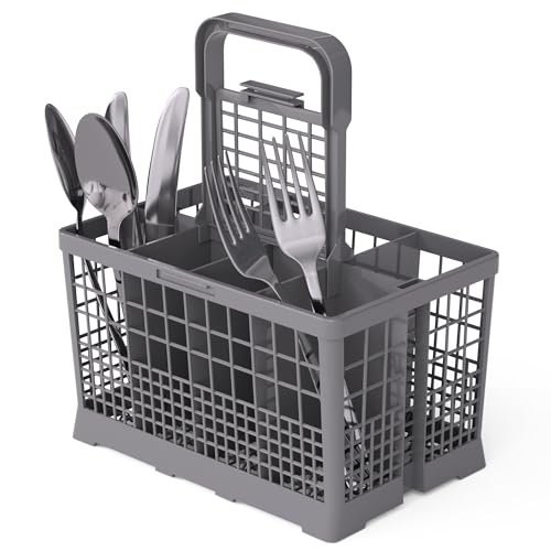 NATIKON Universal Dishwasher Utensils Silverware Cutlery Basket Compatible with Maytag, Samsung, Kenmore,GE, Bosch, Whirlpool, KitchenAid and Many More (Gray) - Image 1