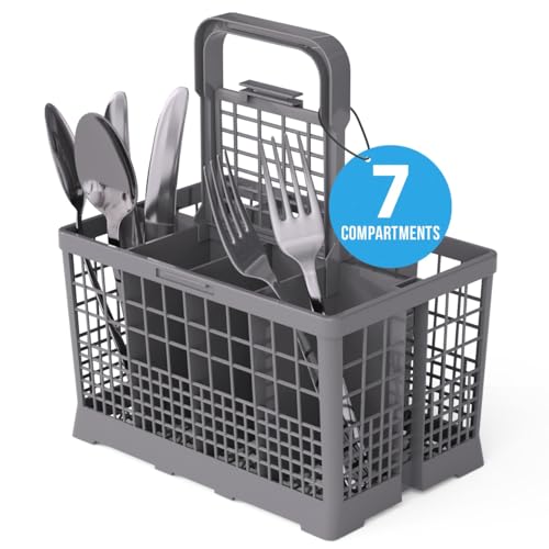 NATIKON Universal Dishwasher Utensils Silverware Cutlery Basket Compatible with Maytag, Samsung, Kenmore,GE, Bosch, Whirlpool, KitchenAid and Many More (Gray) - Image 2