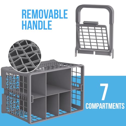 NATIKON Universal Dishwasher Utensils Silverware Cutlery Basket Compatible with Maytag, Samsung, Kenmore,GE, Bosch, Whirlpool, KitchenAid and Many More (Gray) - Image 4