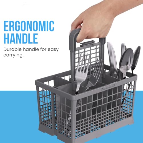 NATIKON Universal Dishwasher Utensils Silverware Cutlery Basket Compatible with Maytag, Samsung, Kenmore,GE, Bosch, Whirlpool, KitchenAid and Many More (Gray) - Image 3