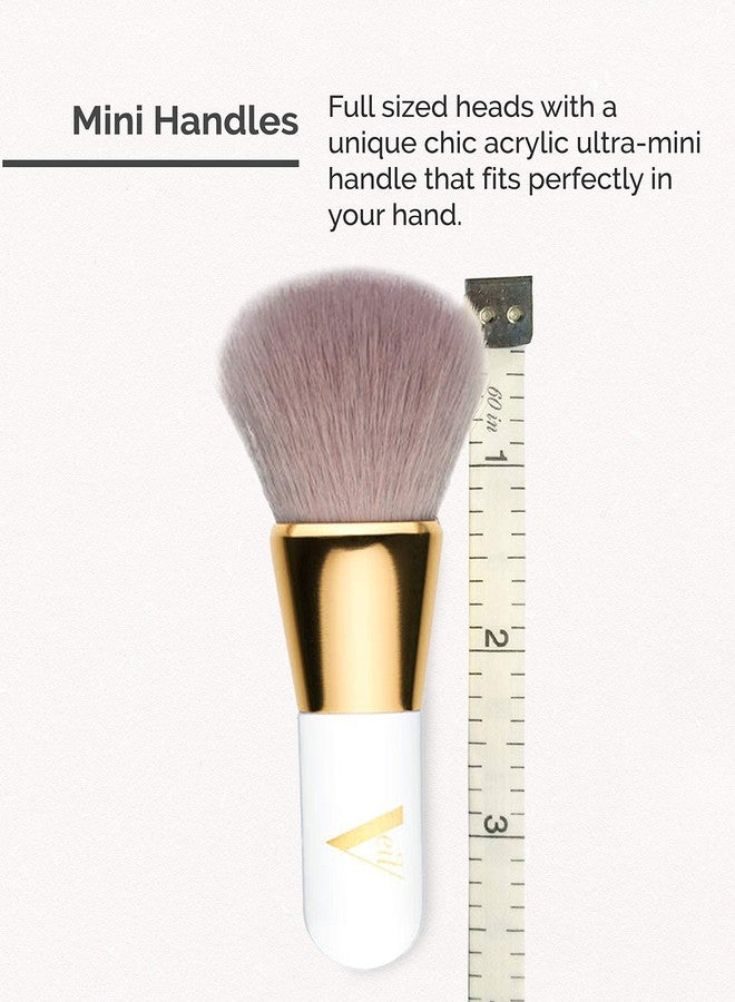 فيل كوزمتيكس مجموعة فرش مكياج فيل كوزمتكس | برو أون ذا جو، 5 قطع | فرشاة كونسيلر، فرشاة كريم أساس، فرشاة شفاه، فرشاة خدود، وفرشاة دمج | حجم مناسب للسفر | نباتي | مناسب لمنتجات البودرة، السائلة، أو الكريمية - Image 2