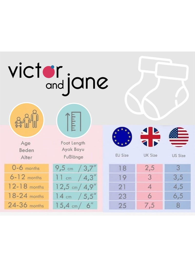 victor and jane White baby roll top toweling socks 4 pack - Image 4