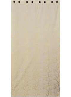 Homefab India Homefab India Velvet Curtains Room Darkening - Long Door 9 feet, Pack of 2 Panels, Cream  - Image 4