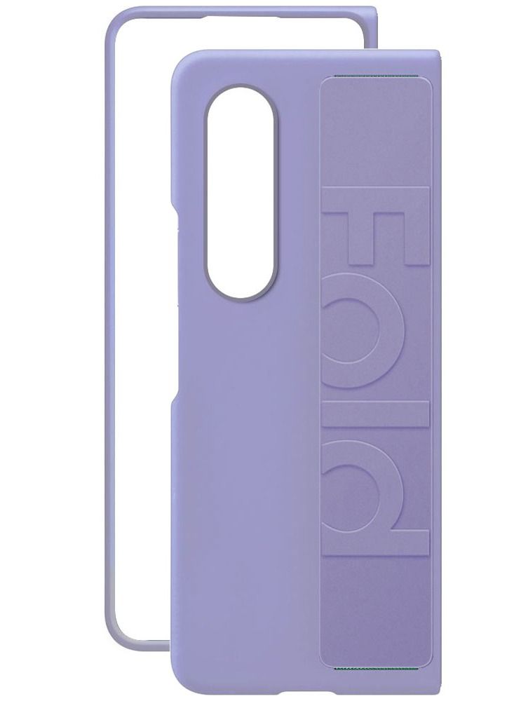 CATANES غطاء سامسونج جالكسي زد فولد 4 2022 من السيليكون الصلب مع حزام مضاد للسقوط باللون الأرجواني - Image 5