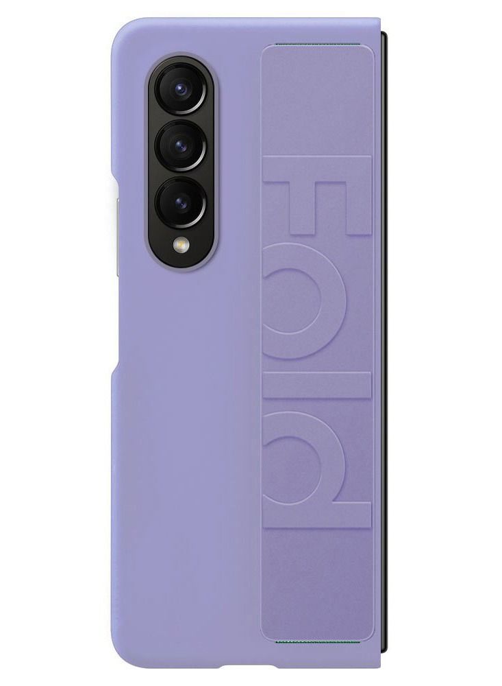 CATANES غطاء سامسونج جالكسي زد فولد 4 2022 من السيليكون الصلب مع حزام مضاد للسقوط باللون الأرجواني - Image 4