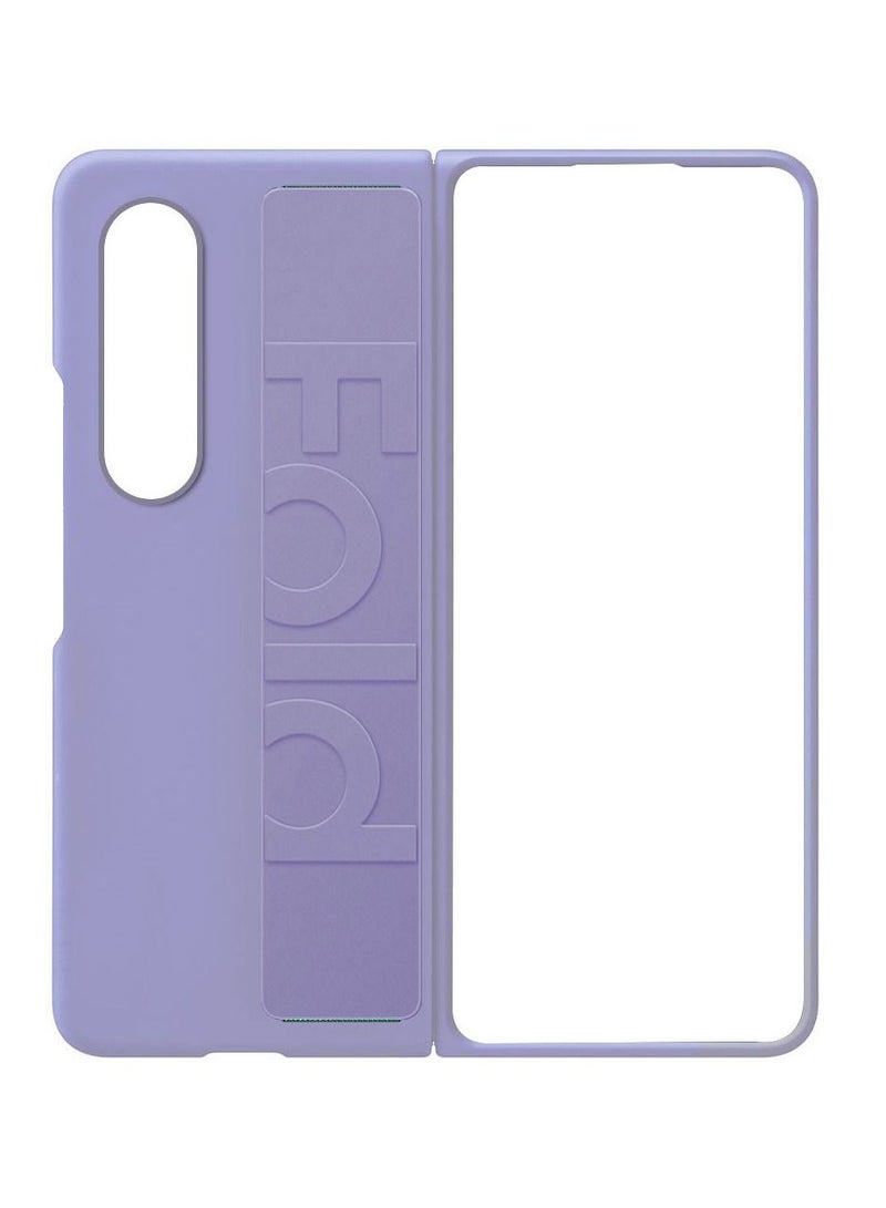 CATANES غطاء سامسونج جالكسي زد فولد 4 2022 من السيليكون الصلب مع حزام مضاد للسقوط باللون الأرجواني - Image 3