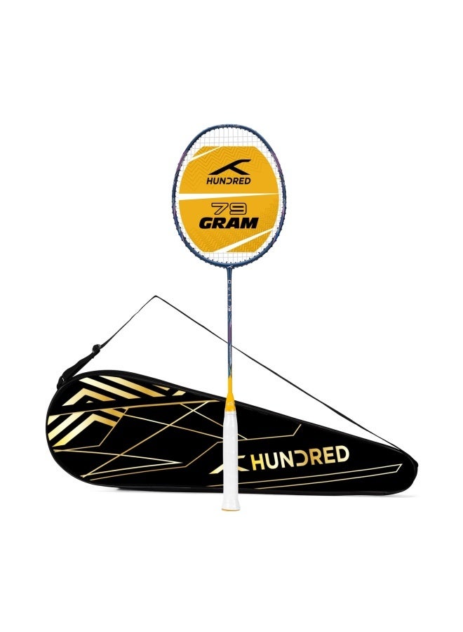 هندرد لي نينغ كومبات Z8 80G ألياف الكربون Badmiton Racket بدون وتر مع غطاء كامل مجاني Black/Gold Red - تصميم خفيف عالي الأداء للعب الاحترافي - Image 1