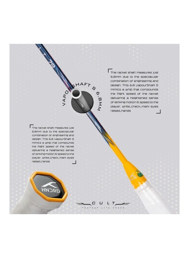 هندرد لي نينغ كومبات Z8 80G ألياف الكربون Badmiton Racket بدون وتر مع غطاء كامل مجاني Black/Gold Red - تصميم خفيف عالي الأداء للعب الاحترافي - Image 3