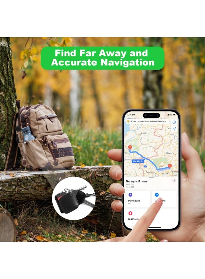 SIGood Smart GPS Tracker for Pets, Vehicles, Keys & Luggage - Compatible with Apple Find My App (iOS Only), Real-Time Global Location Tracking, Long Battery Life, Geo-Fencing, 1 Pack-Black - Image 3